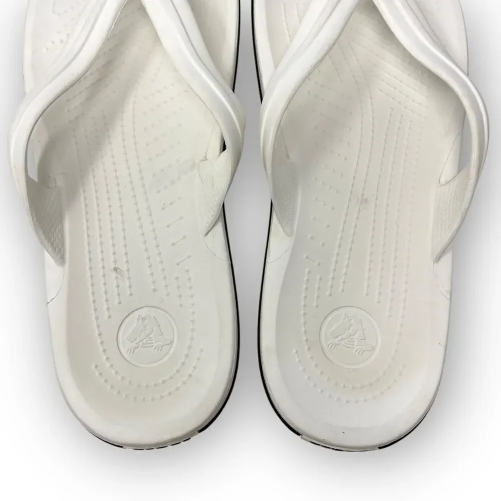 Crocs Crocband Flip Flops White Sandals Men’s Size 11